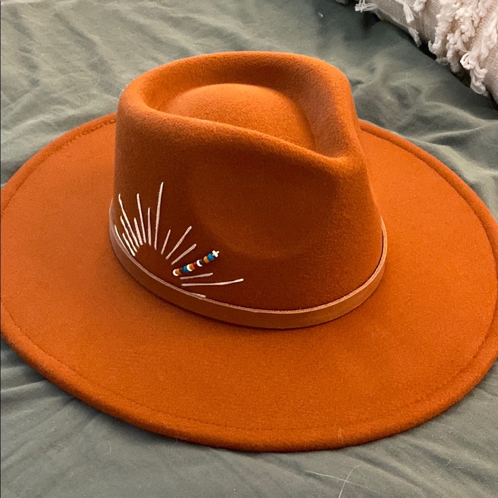 Stylish Orange Fedora Hat